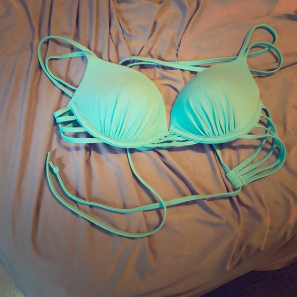 light blue bathing suit top